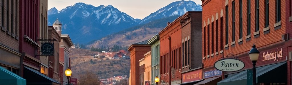 Downtown Bozeman, Montana at dusk — walkable blocks where short-term rentals stay booked year-round